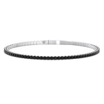 Flexible Black Diamond Bangle White Gold
