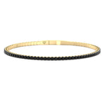 Flexible Black Diamond Bangle Yellow Gold