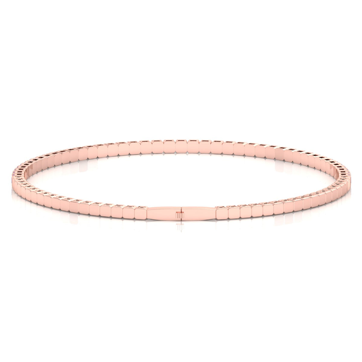 Flexible Natural Pink Sapphire Bangle 14K Rose Gold