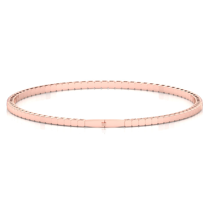 Flexible Natural Pink Sapphire Bangle 14K Rose Gold
