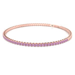 Flexible Natural Pink Sapphire Bangle 14K Rose Gold, Tilted