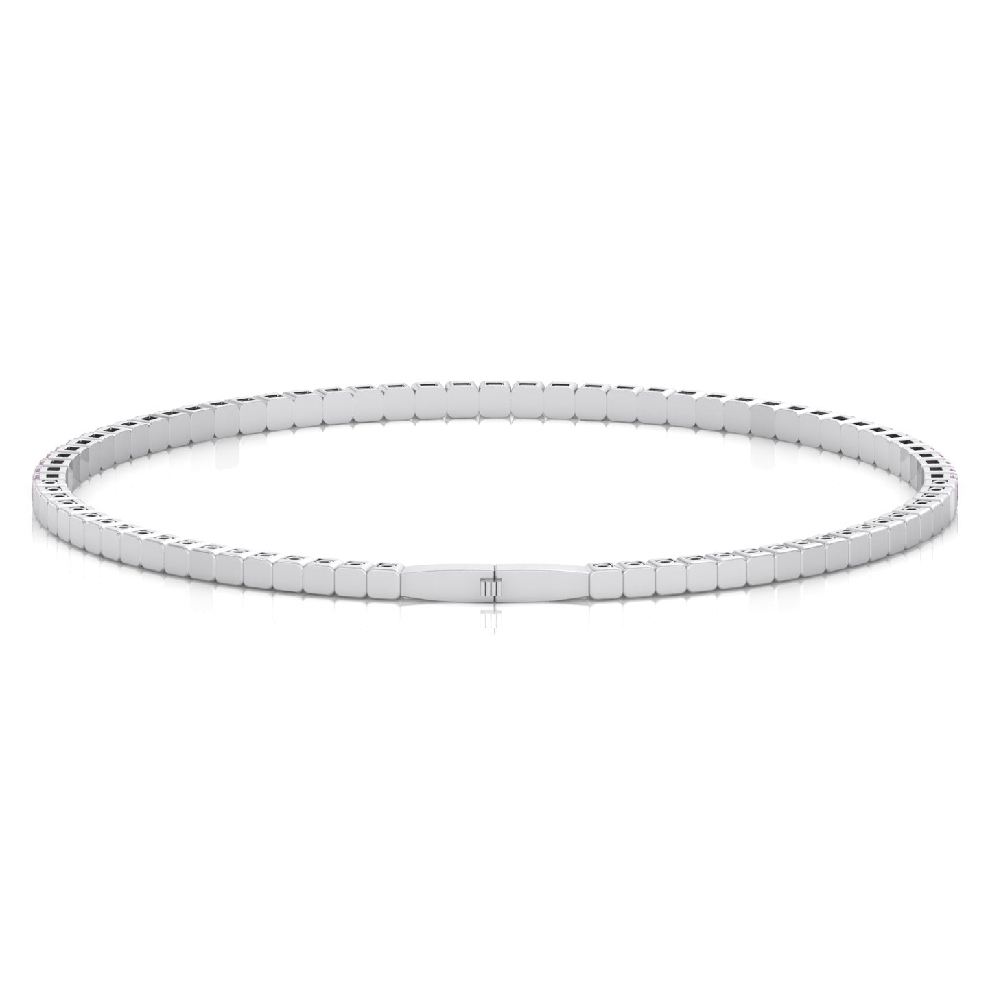 Flexible Natural Pink Sapphire Bangle 14K Solid Gold