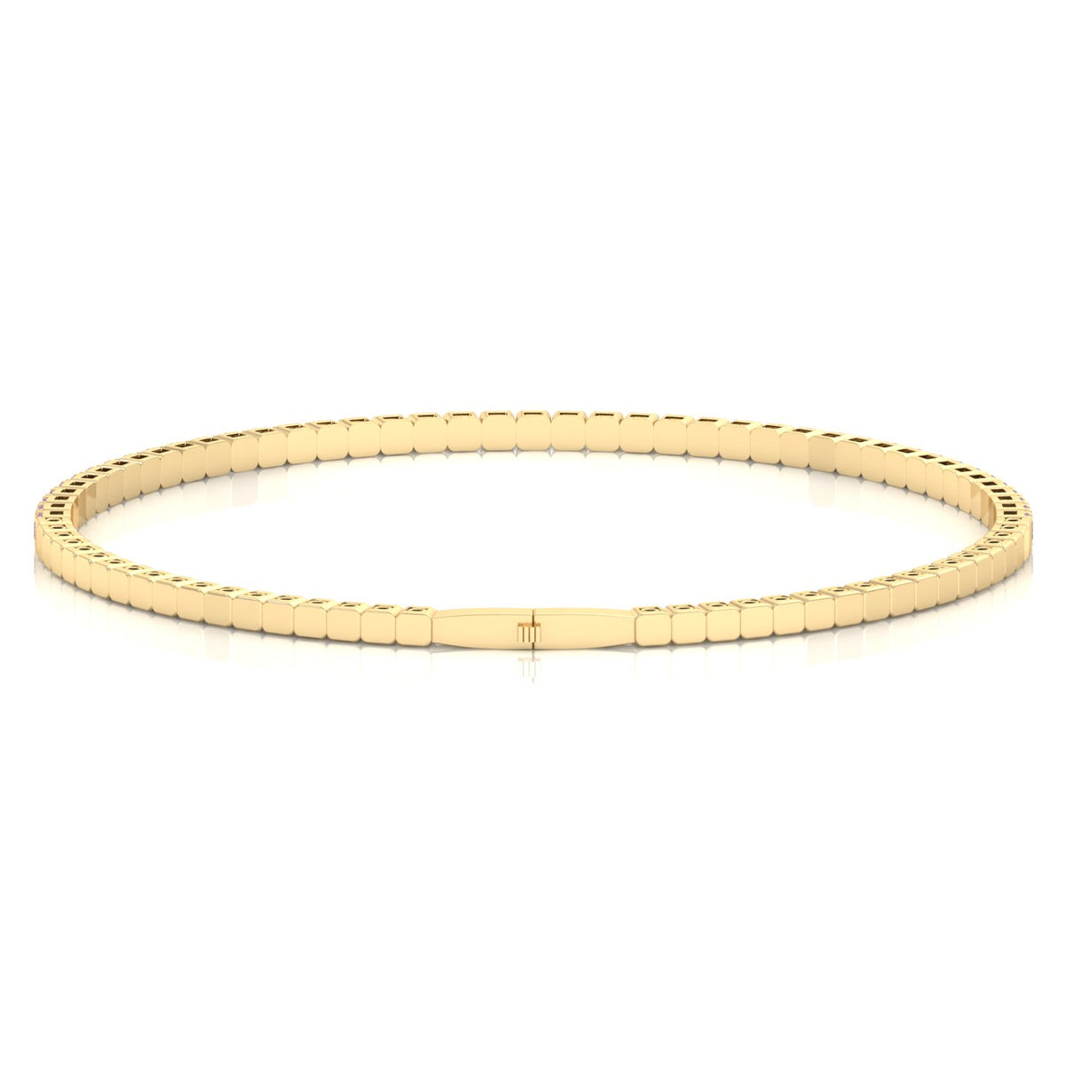 Flexible Natural Pink Sapphire Bangle 14K Yellow Gold