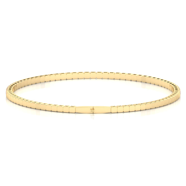 Flexible Natural Pink Sapphire Bangle 14K Yellow Gold