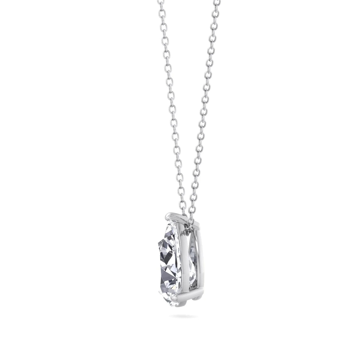 Floating Pear Shape Lab Grown Diamond Pendant WG 4