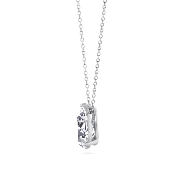 Floating Pear Shape Lab Grown Diamond Pendant WG 4