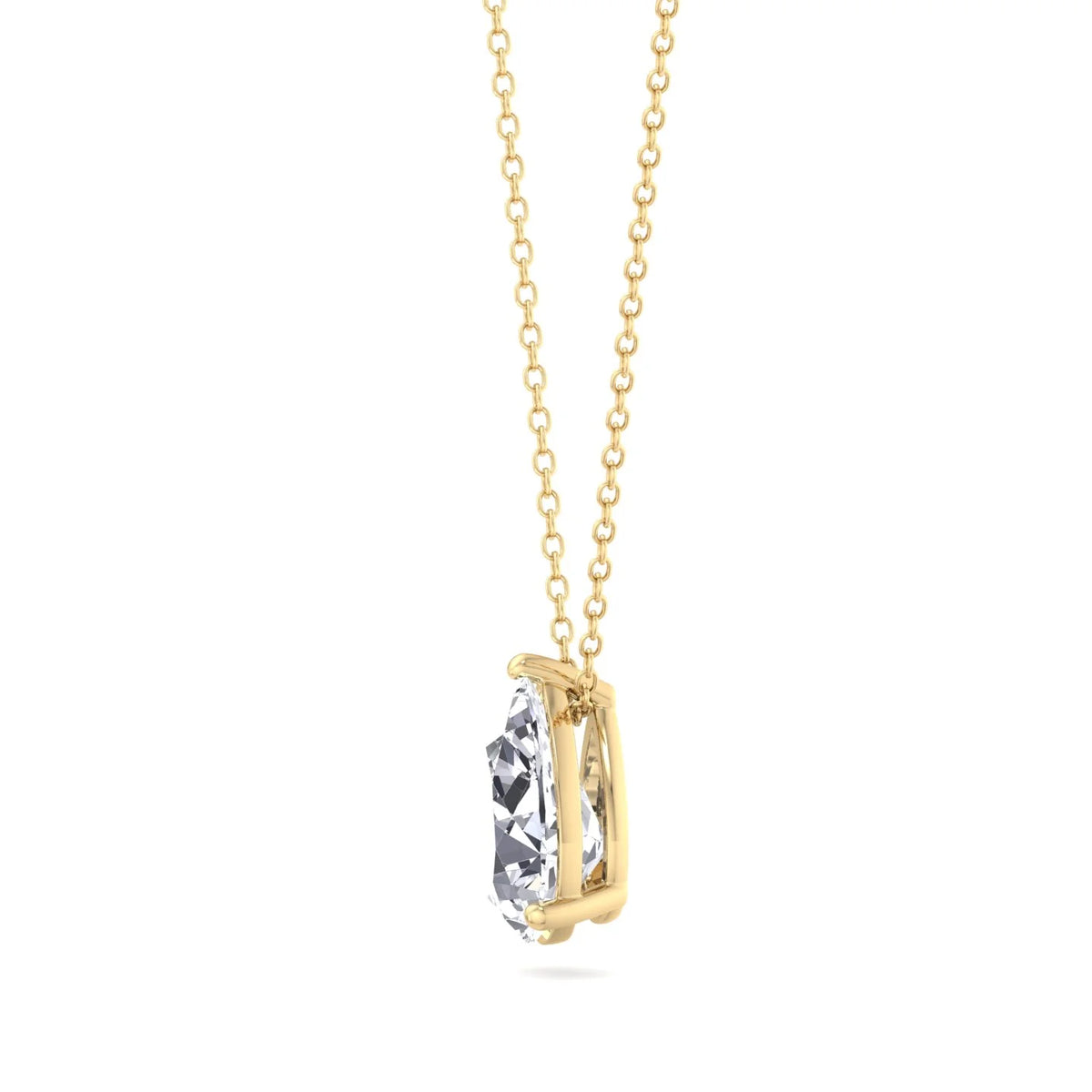  Floating Pear Shape Lab Grown Diamond Pendant YG 3