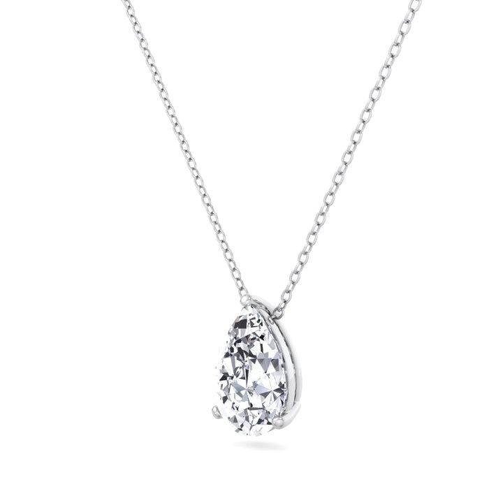 Floating Pear Shape Lab Grown Diamond Pendant WG 3