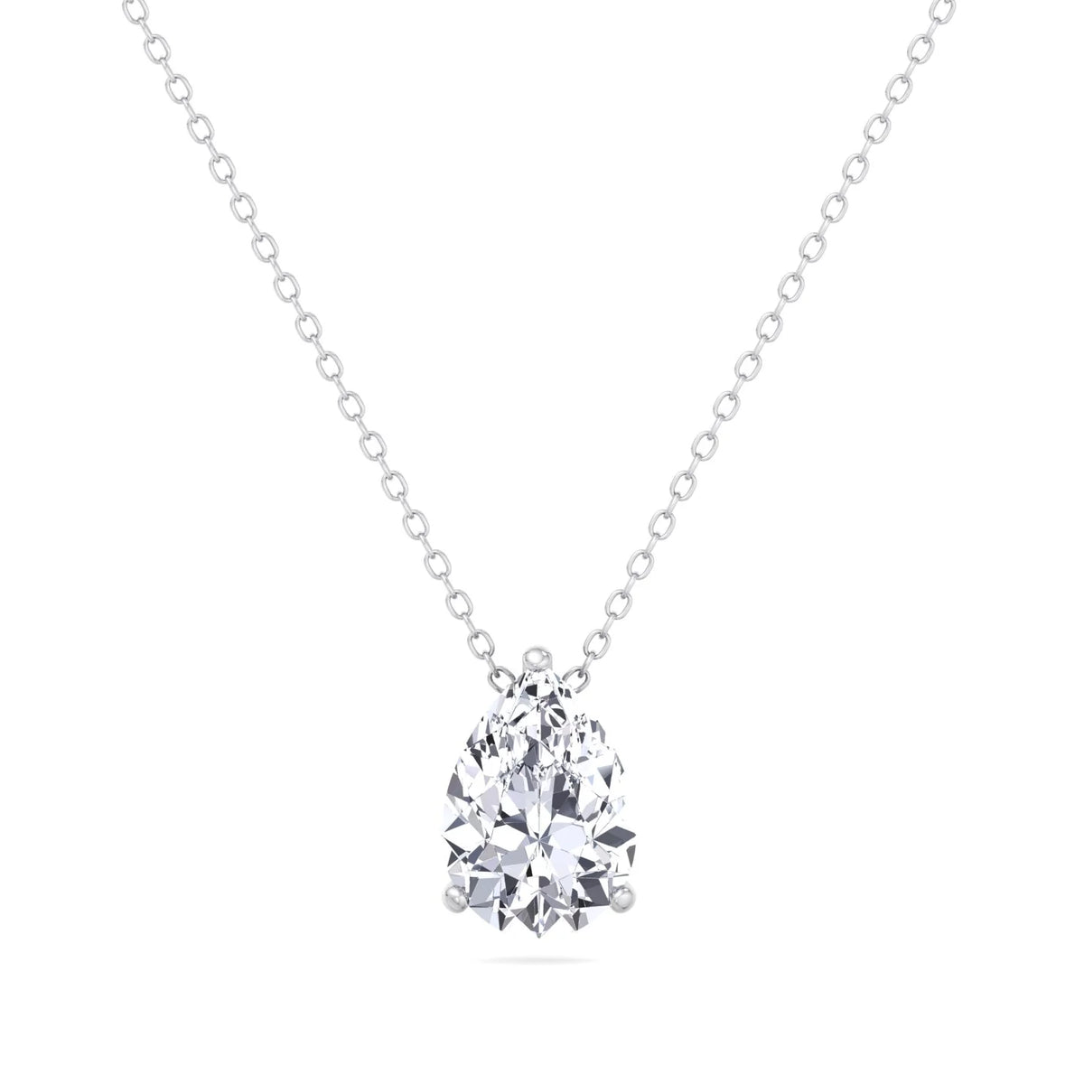 Floating Pear Shape Lab Grown Diamond Pendant WG 2