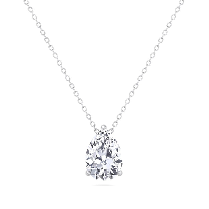 Floating Pear Shape Lab Grown Diamond Pendant WG 2