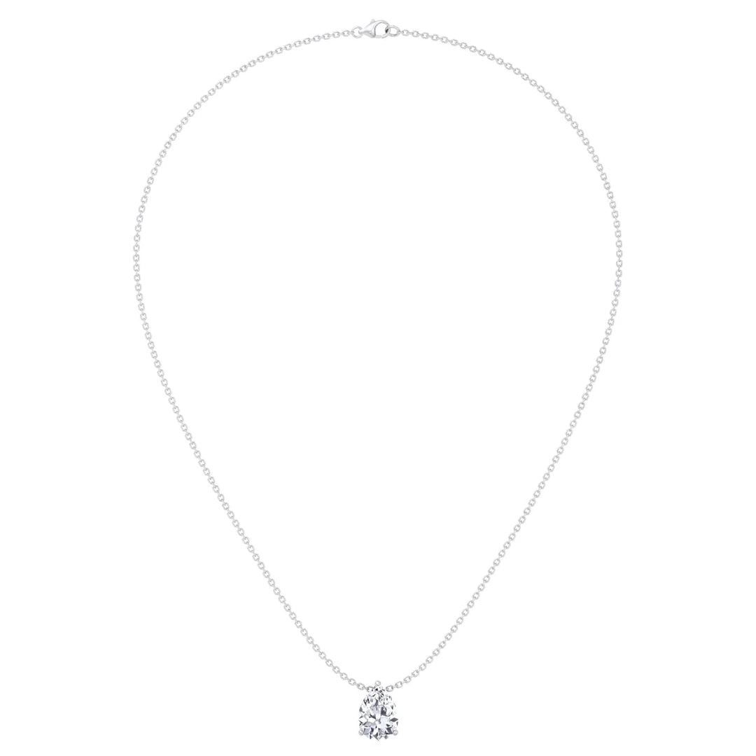 Floating Pear Shape Lab Grown Diamond Pendant WG 5