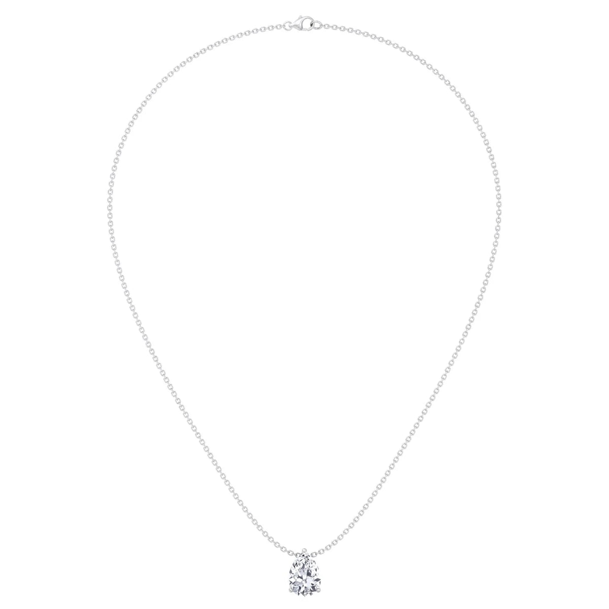 Floating Pear Shape Lab Grown Diamond Pendant WG 5