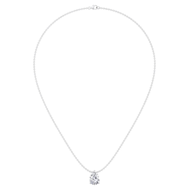 Floating Pear Shape Lab Grown Diamond Pendant WG 5