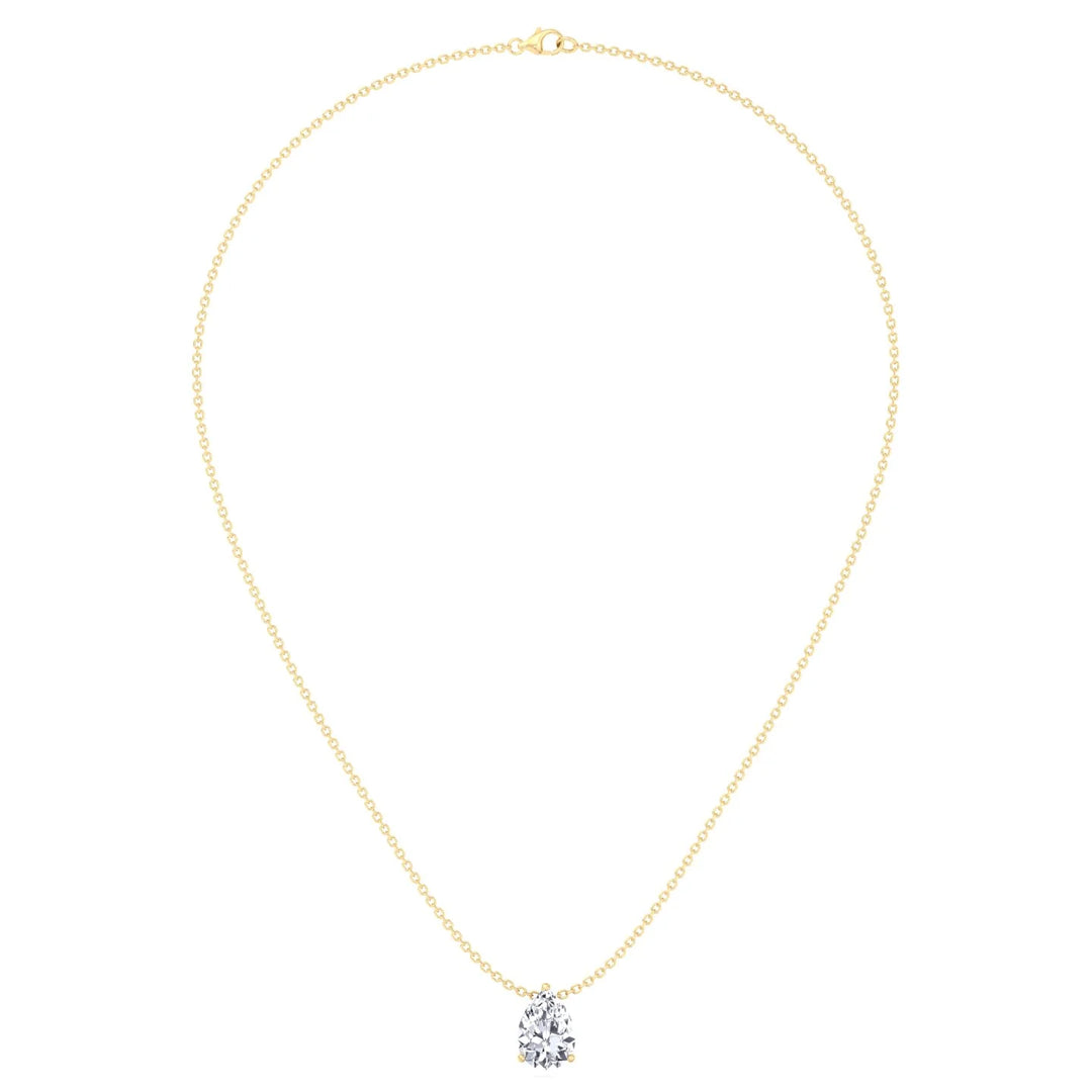 Floating Pear Shape Lab Grown Diamond Pendant YG 4