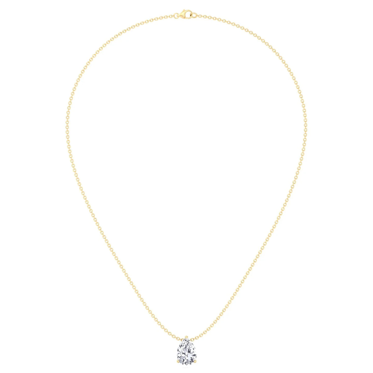 Floating Pear Shape Lab Grown Diamond Pendant YG 4