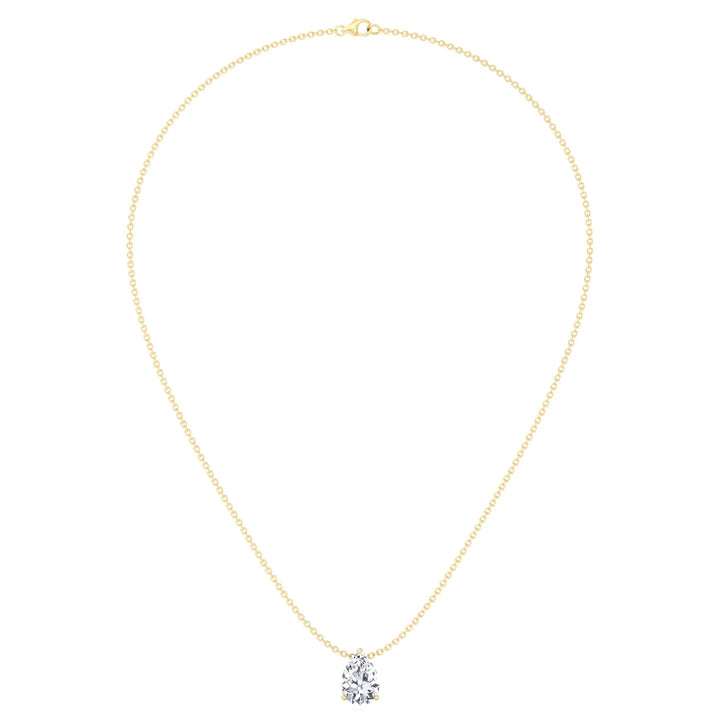 Floating Pear Shape Lab Grown Diamond Pendant YG 4