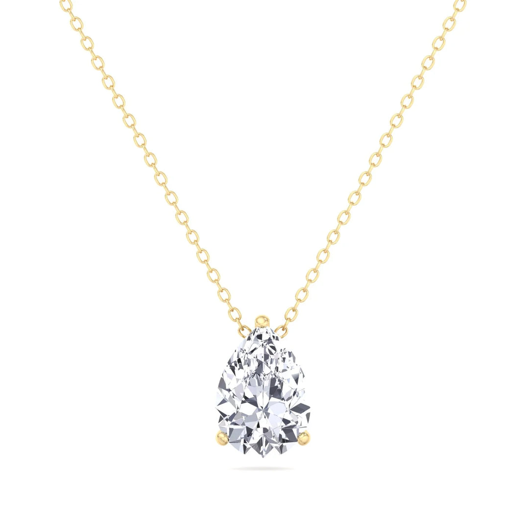 Floating Pear Shape Lab Grown Diamond Pendant YG