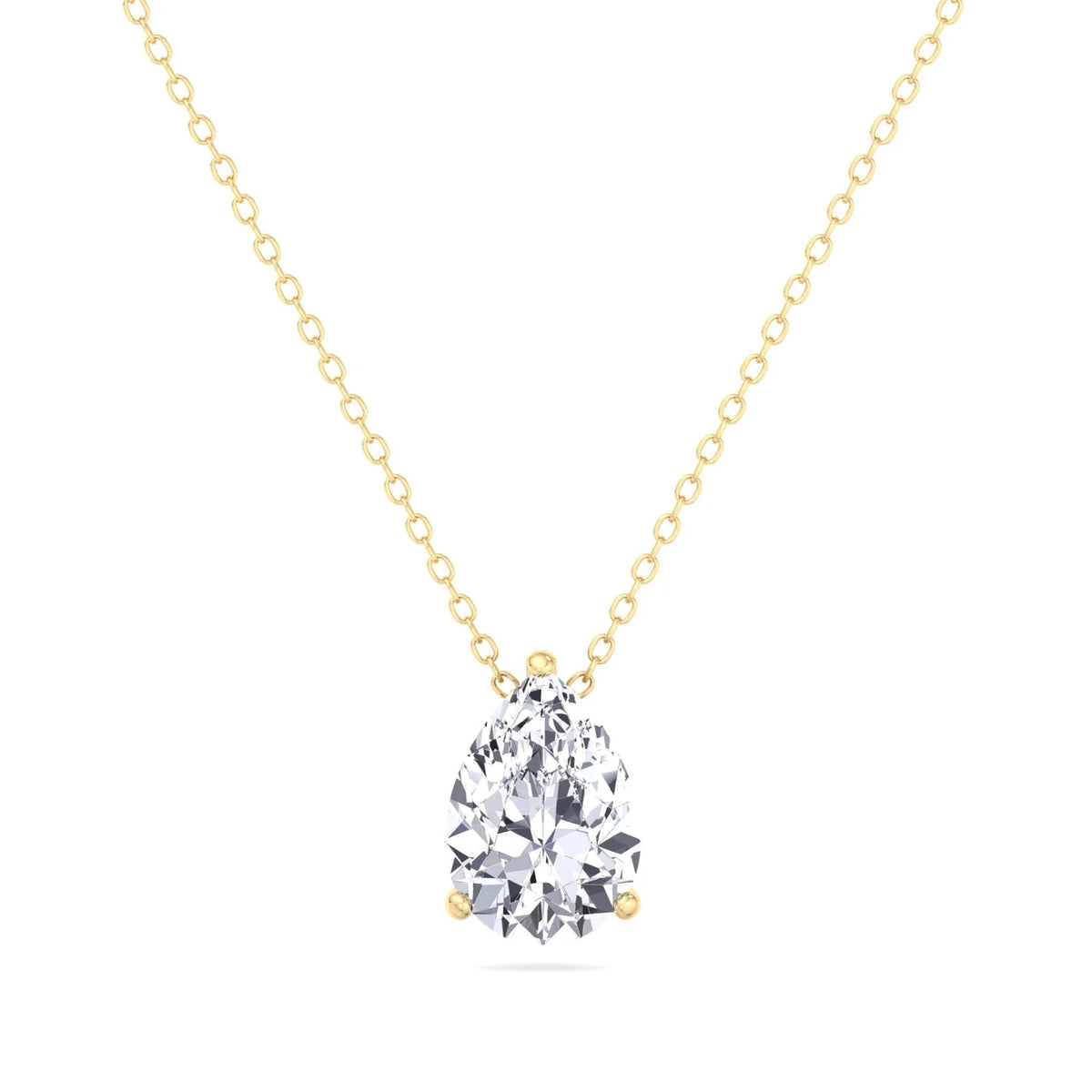 Floating Pear Shape Lab Grown Diamond Pendant YG