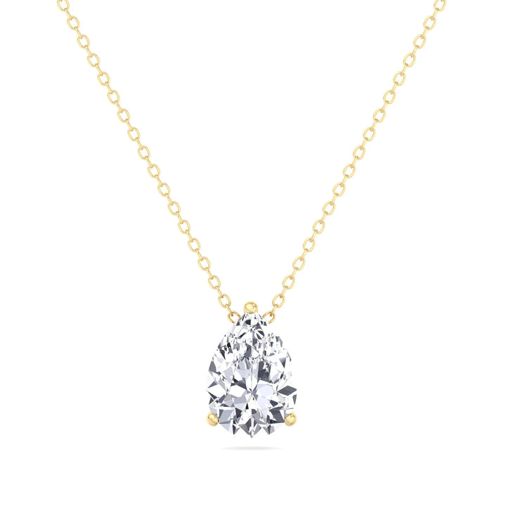 Floating Pear Shape Lab Grown Diamond Pendant YG