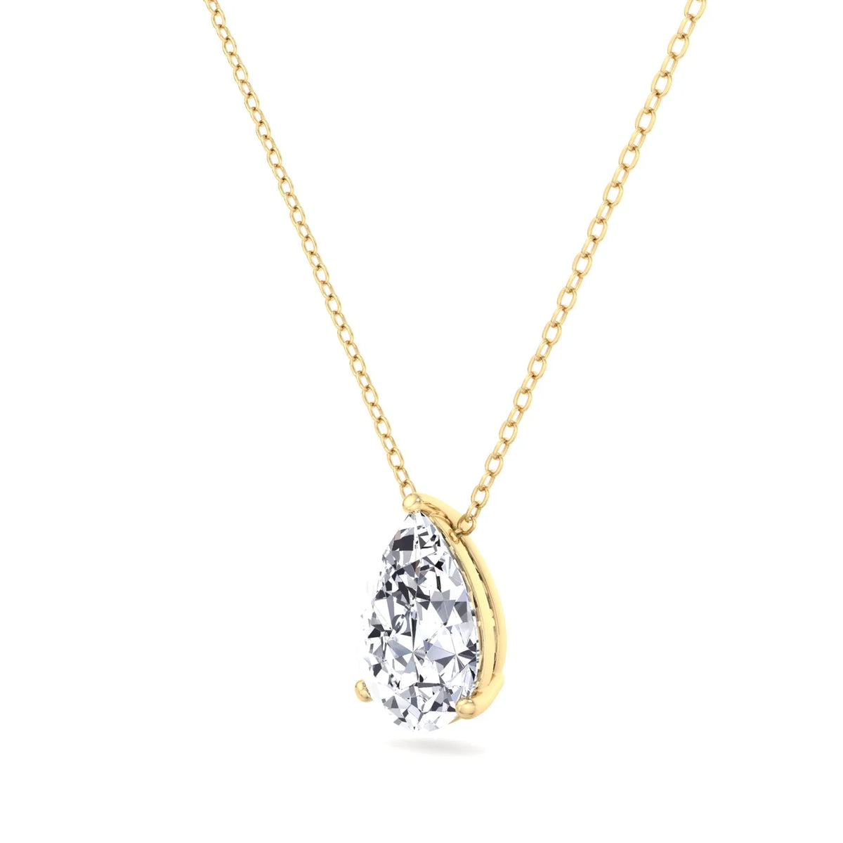 Floating Pear Shape Lab Grown Diamond Pendant YG 2