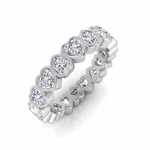 Heart Shape Bezel Set Diamond Eternity Band WG 2