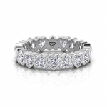 Heart Shape Bezel Set Diamond Eternity Band WG 