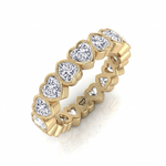 Heart Shape Bezel Set Diamond Eternity Band YG 