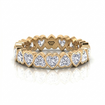 Heart Shape Bezel Set Diamond Eternity Band YG 2