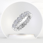 Heart Shape Bezel Set Diamond Eternity Band