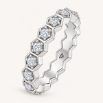 Honeycomb Round Cut Natural Diamond Eternity Band
