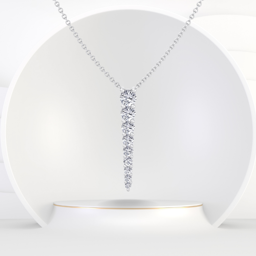 Graduated Natural Diamond Drop Pendant