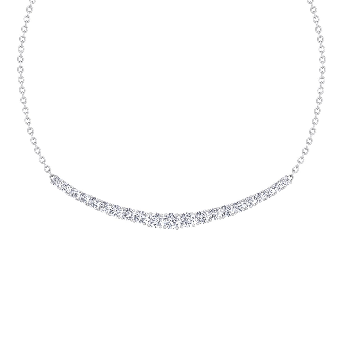 Graduated Diamond Tennis Necklace White Gold