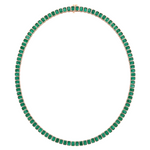 Emerald Cut Bezel Set Natural Green Emerald Tennis Necklace RG