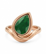 Natural Green Emerald Pear Shape Pinky Ring RG2