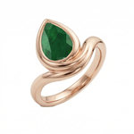Natural Green Emerald Pear Shape Pinky Ring RG