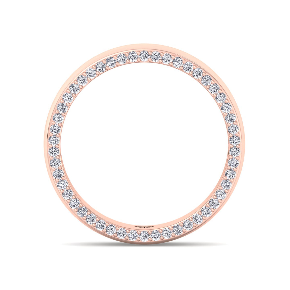 Hidden Diamond Halo Band Rose Gold