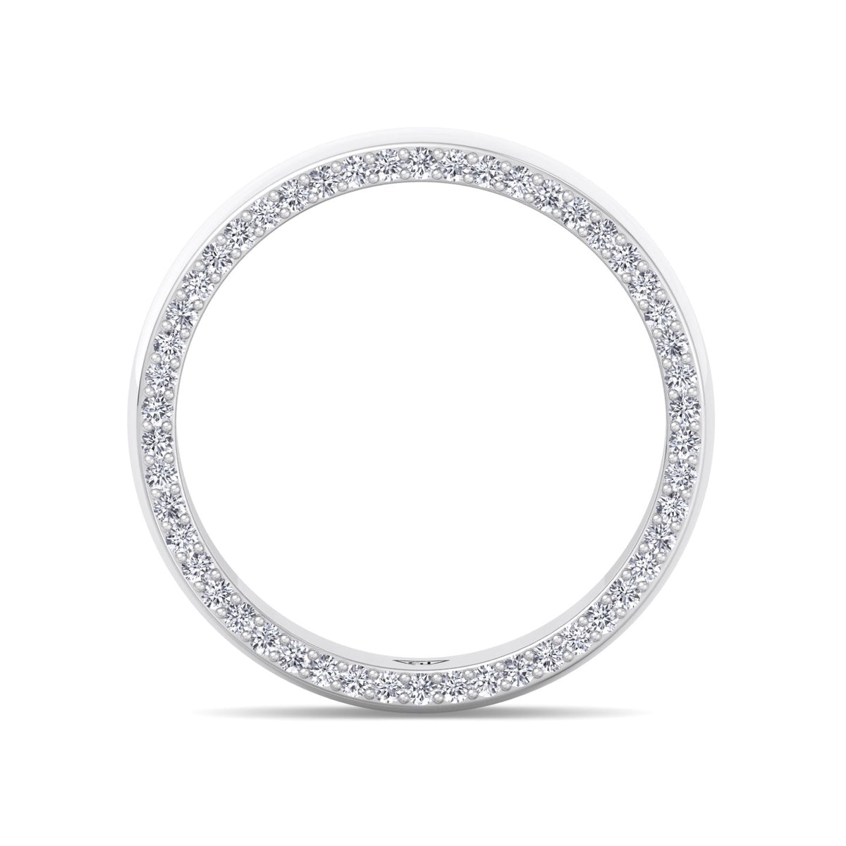 Hidden Diamond Halo Band White Gold