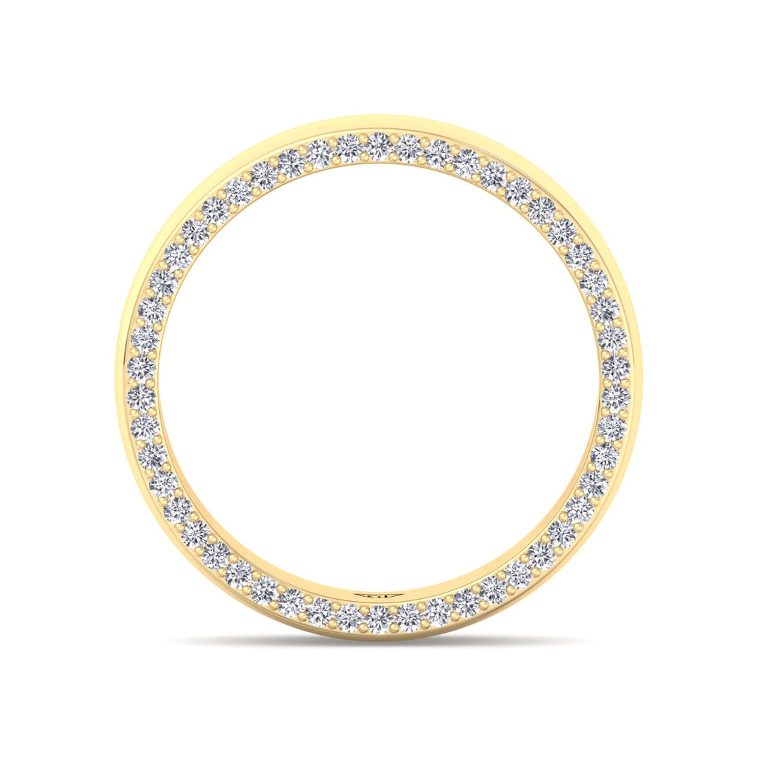 Hidden Diamond Halo Band Yellow Gold