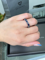 September - Round Cut Blue Sapphire Eternity Band - Gem Jewelers Co