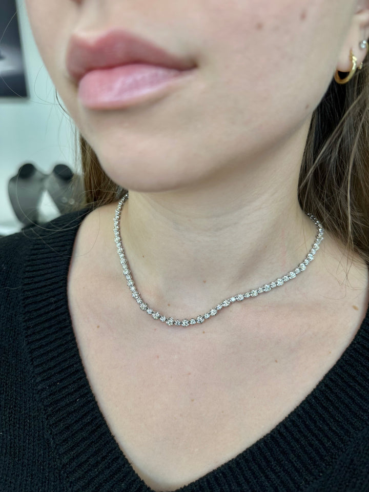 Burbank - Alternating Size Diamond Tennis Necklace - Gem Jewelers Co