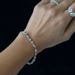 Multi-shape oval marquise diamond tennis bracelet