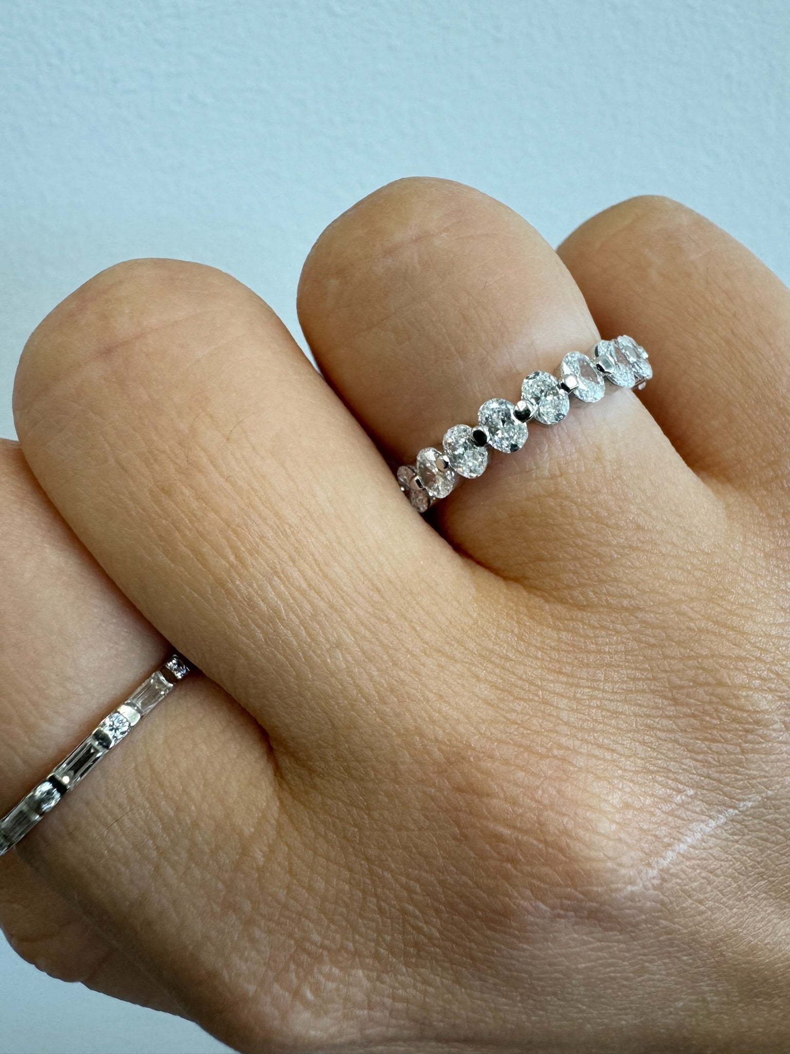 Marlo - Floating Oval Shape Diamond Eternity Band - Gem Jewelers Co