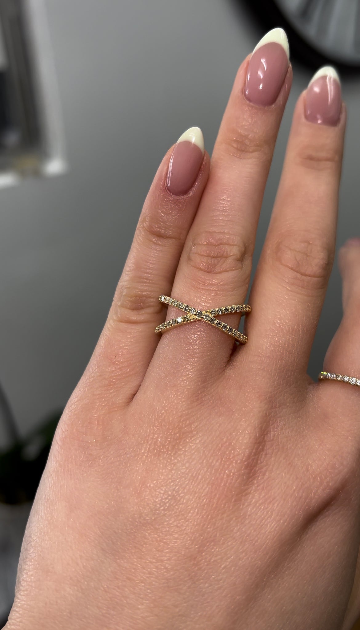 Lilly - Crossover Double Diamond Ring - Gem Jewelers Co