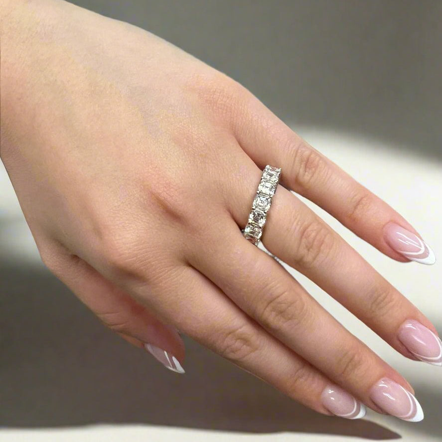 Naviti - Asscher Cut Diamond Eternity Band - Gem Jewelers Co