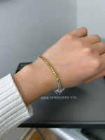 5.84 Carat Rainbow Colors Natural Sapphire Tennis Bracelet In 14K White Gold - Gem Jewelers Co
