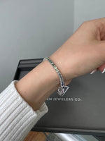 5.84 Carat Rainbow Colors Natural Sapphire Tennis Bracelet In 14K White Gold - Gem Jewelers Co
