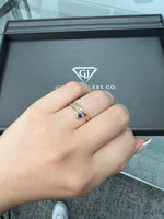 Bleu - Round Cut Blue Sapphire Bezel Set Stacking Ring - Gem Jewelers Co