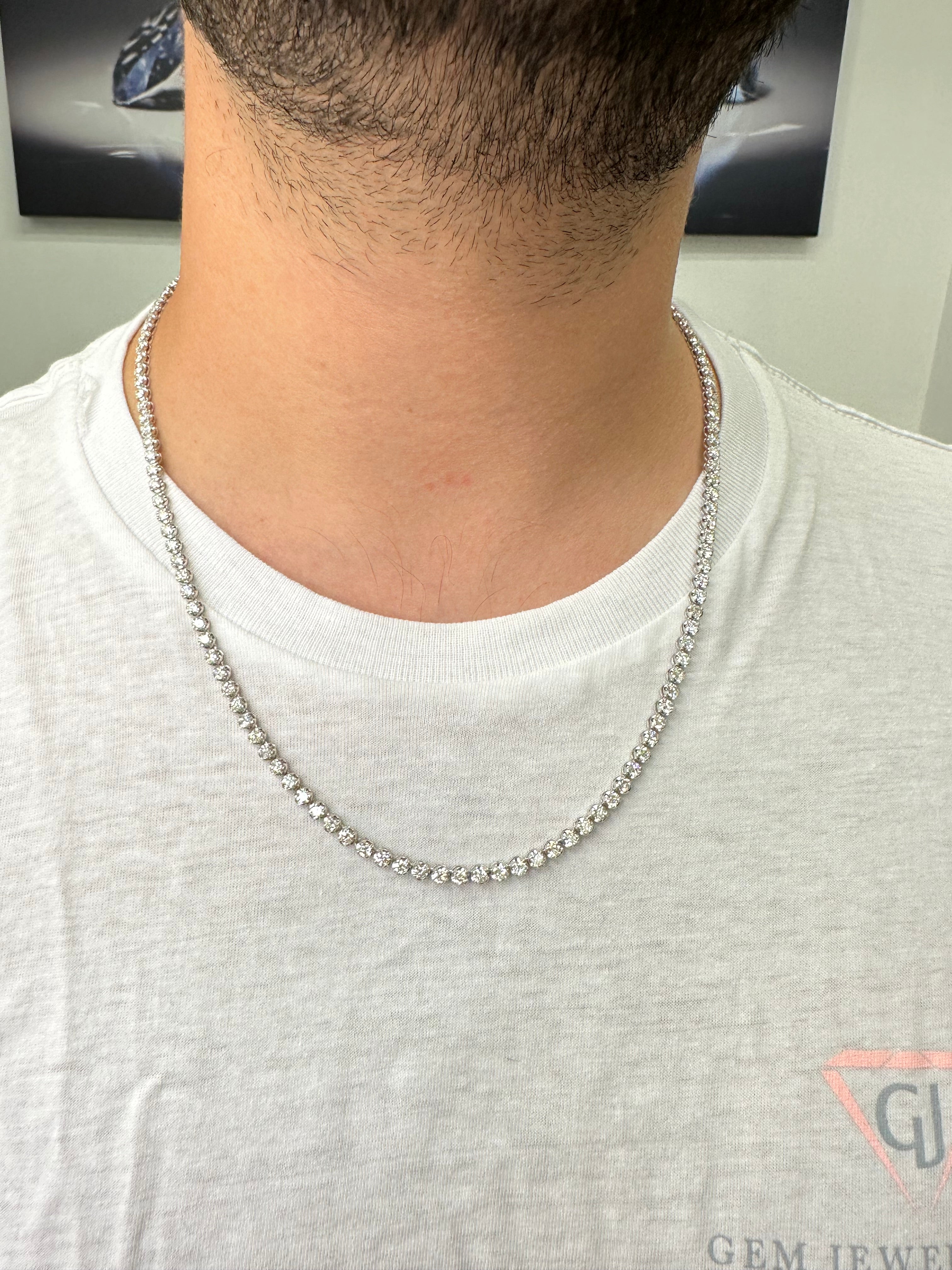NIV'S BLING - 4mm Lab Diamond Tennis Chain for Men and Women | 18k Gold  Plated 1 Row Cubic Zirconia Hip Hop Jewelry Necklace | Amazon.com
