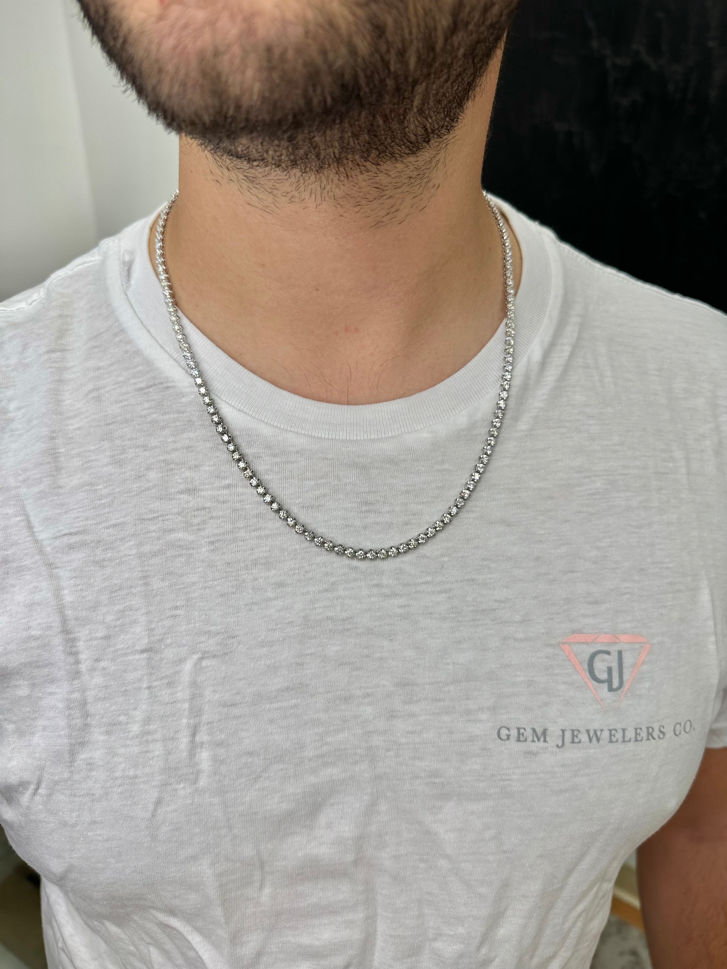 Men's tennis necklace for on sale sale