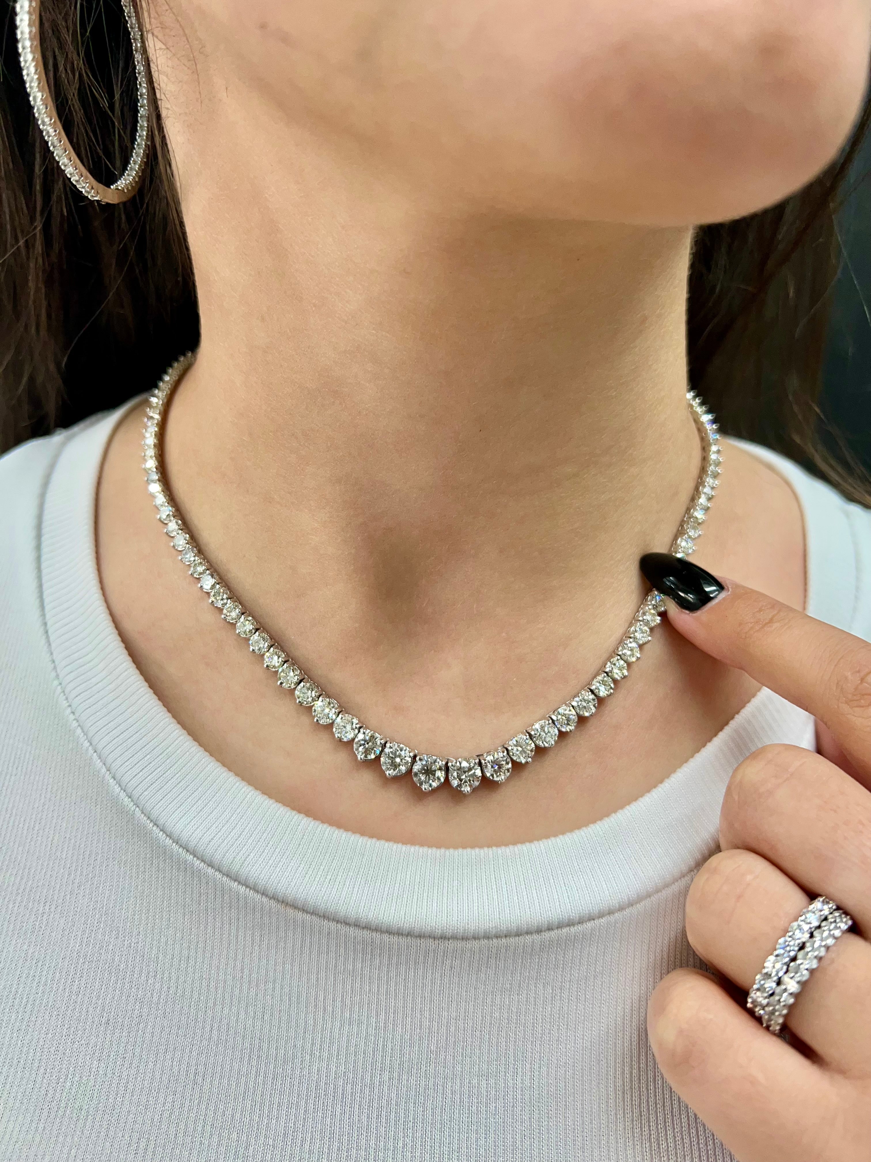 3-Prong Diamond Tennis Necklace for Women | Jennifer Meyer